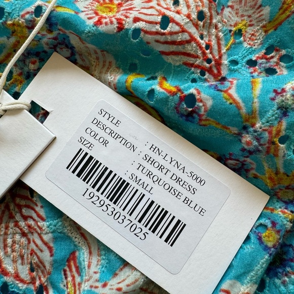 NWT Hemant & Nandita Lyna One Shoulder Cotton Eyelet Floral Ruffle Mini Dress S - Picture 10 of 13